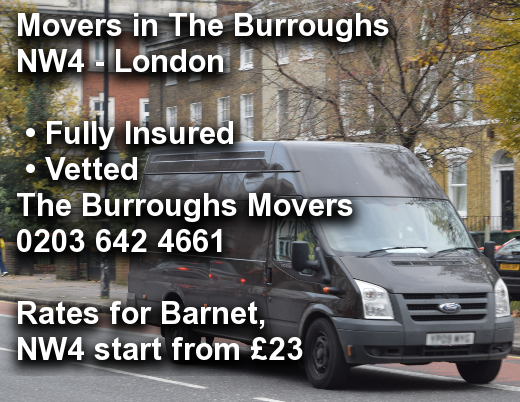 Movers in The Burroughs NW4, Barnet